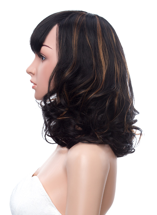 Hot Sale Medium Wave Capless Synthetic Wig 14 Inches