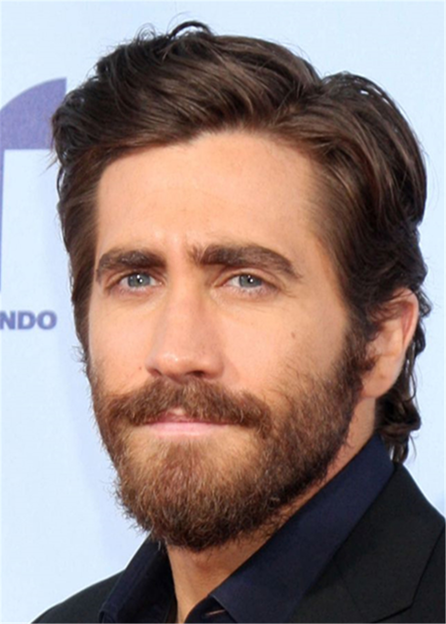 Jake Gyllenhaal Hair Cut Side Part Synthetic Straight Hair Lace Front Wig