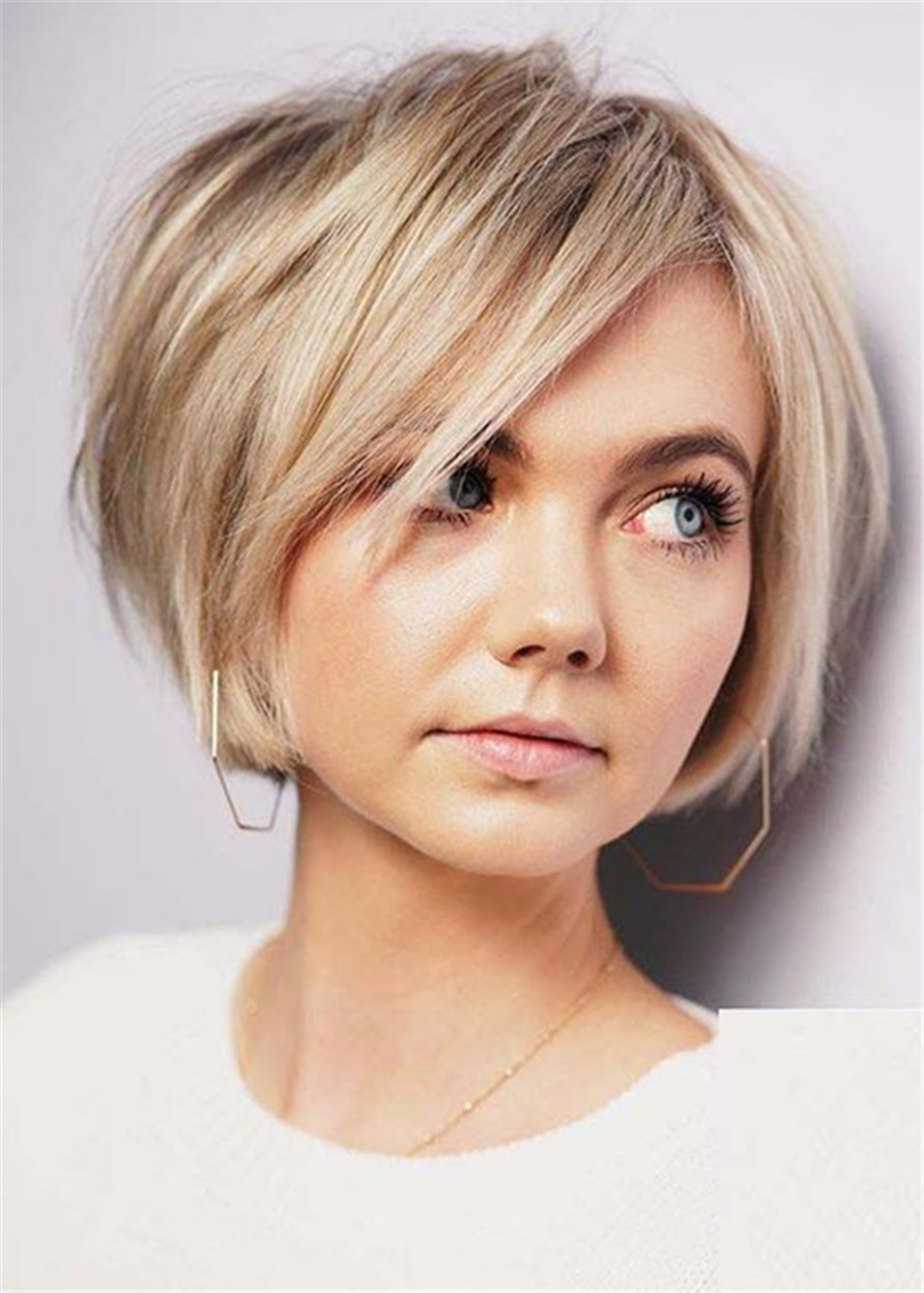 Short Bob Hairstyle Synthetic Hair Natural Straight Women Wig 12 Inches