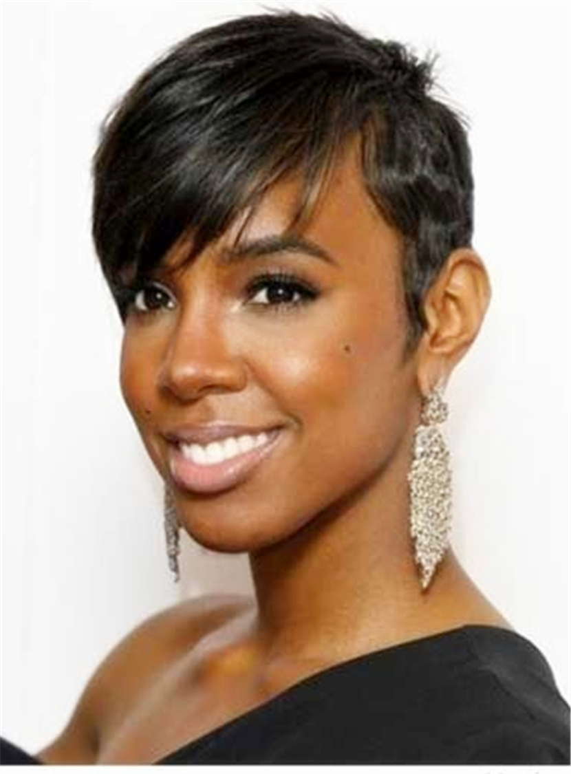 Layered Hairstyle Human Hair Short Capless African American Wigs 6 Inches