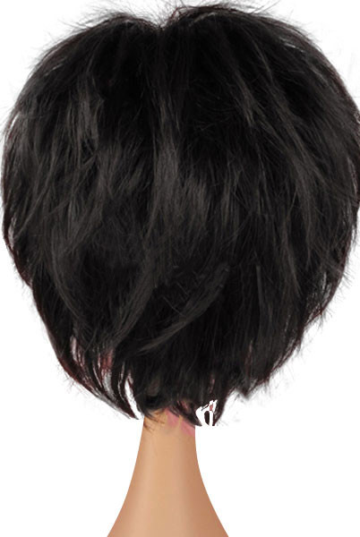 Fluffy Elegant Natural Short Straight Top Quality 100% Real Human Hair Wig 8 Inches