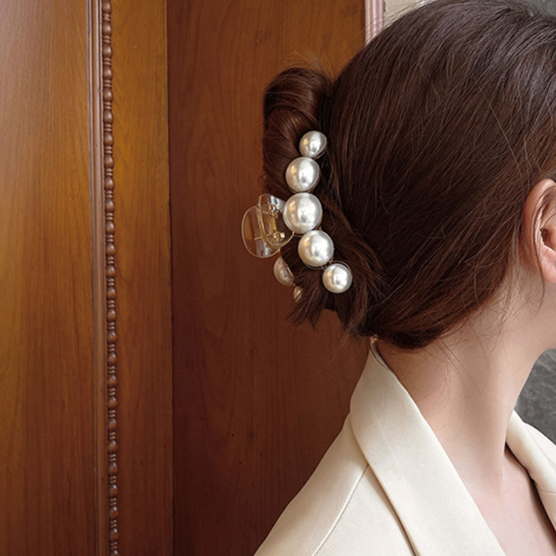 Korean Style Lady/Women's Pearl Inlaid Technic Pearl Hair Claw Hair Accessories