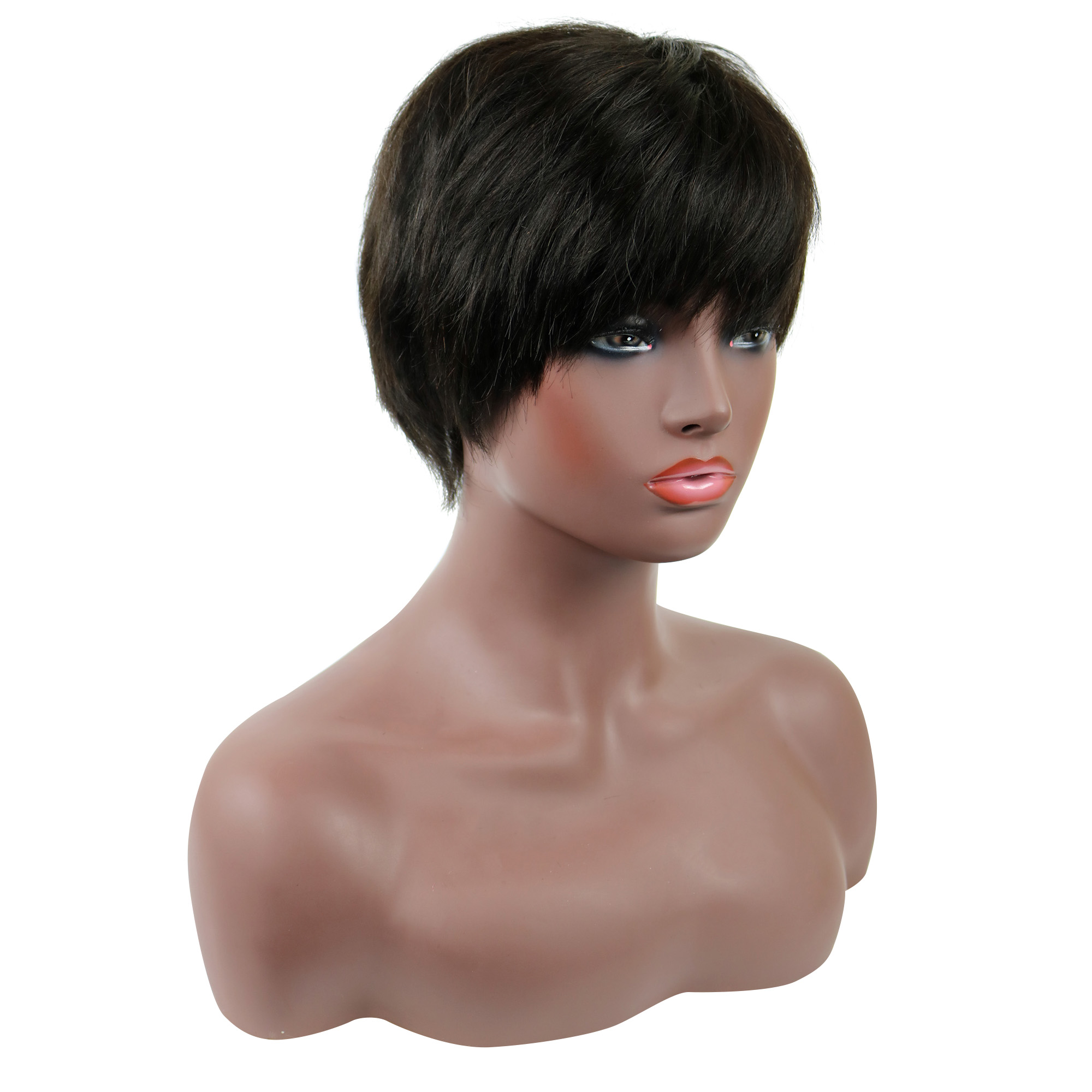Short Straight Hairstyle Capless Human Hair Wig 8 Inches