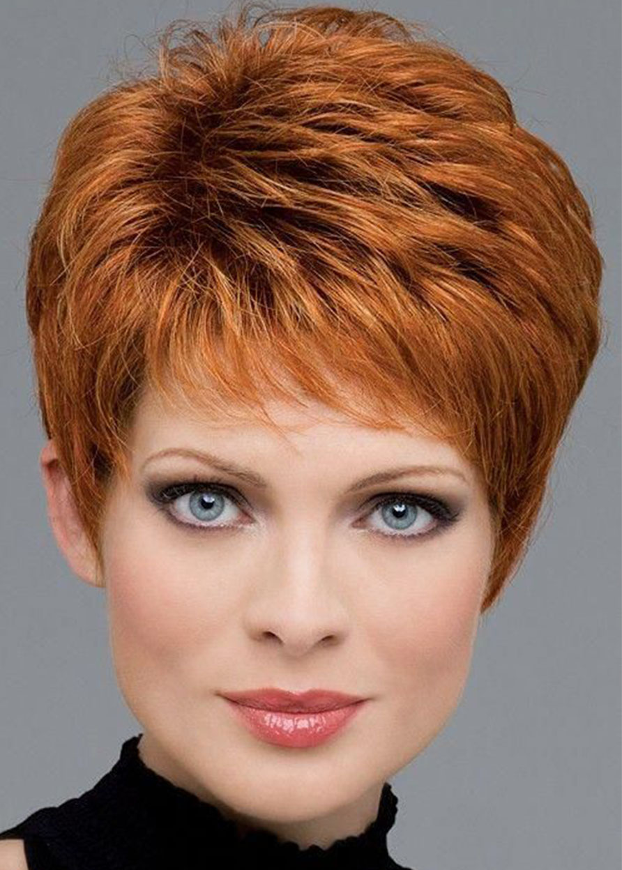Women's Short Length Straight Synthetic Hair Wigs Lace Front Cap Wigs 12inch