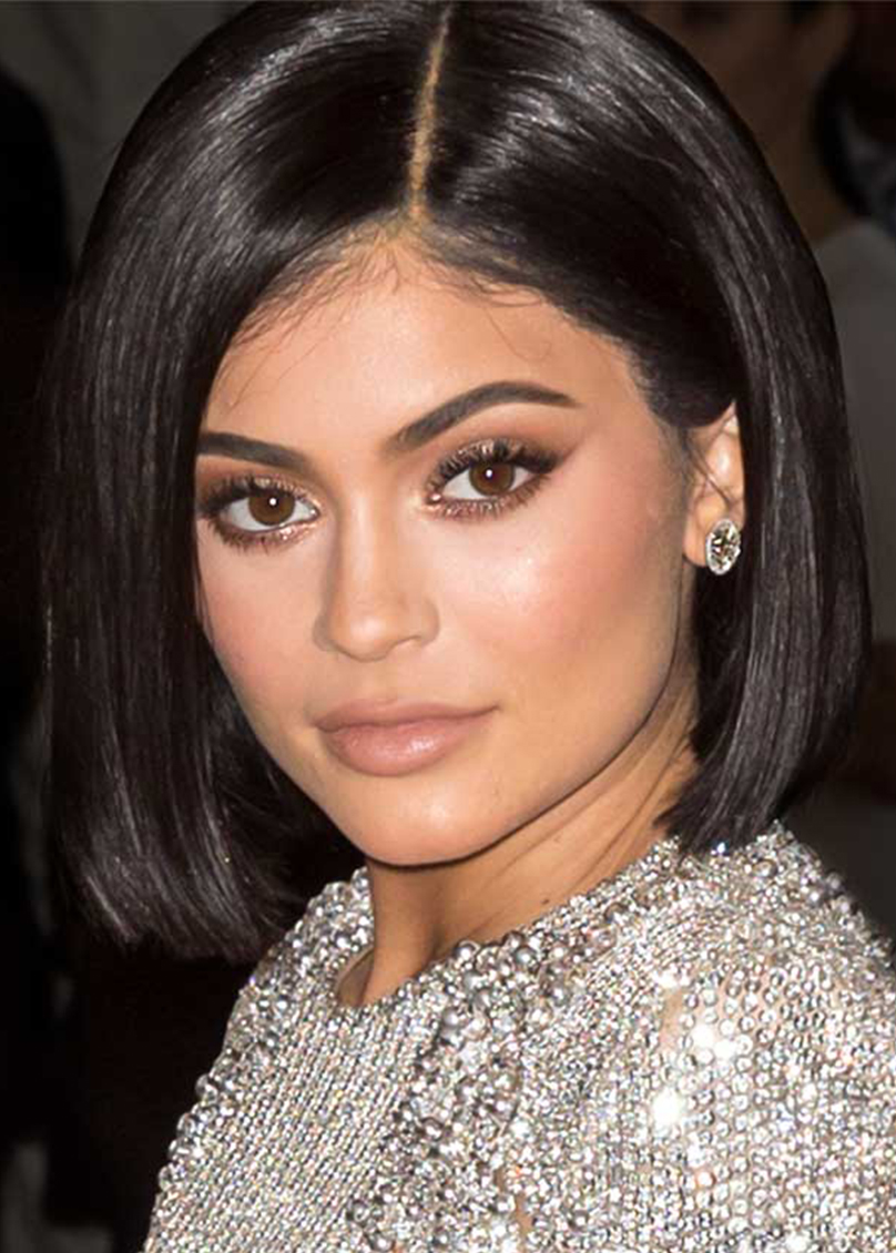 Kylie Jenner Short Bob Hairstyle Women's Straight Human Hair Lace Front Wigs 10Inch