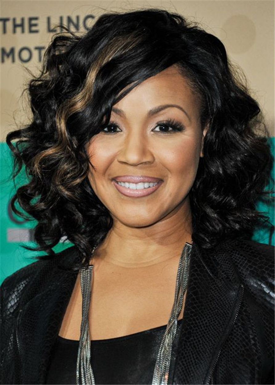 Erica Campbell Hairstyle Synthetic Hair Capless African American Wig 14 Inches