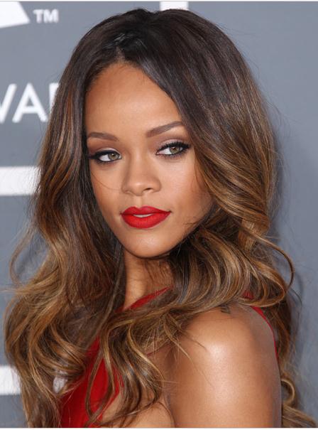 New Arrival Rihanna Hairstyle Long Wavy Lace Wig 100% Human Hair 24 Inches