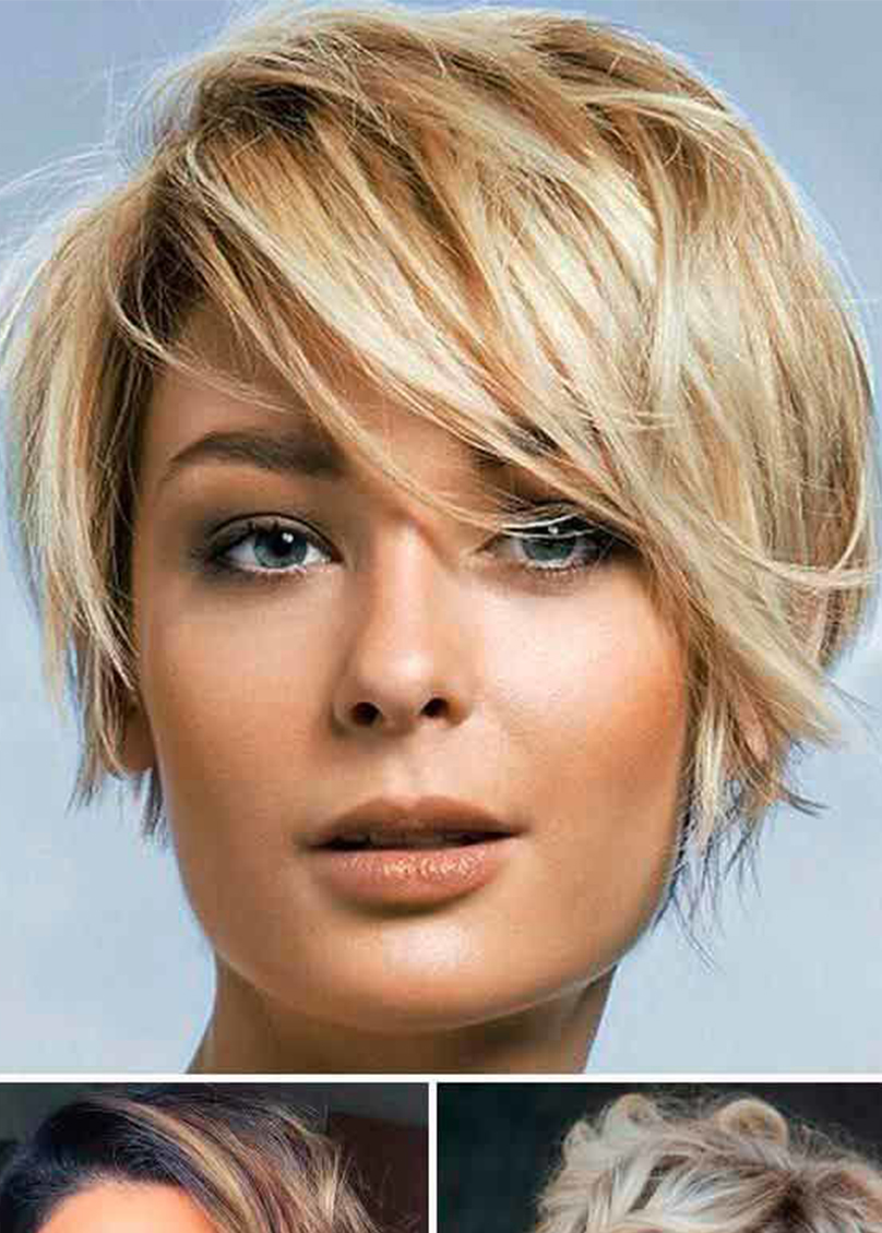 Short Shaggy Women's Layered Hairstyles Straight Synthetic Hair Capless Wigs 8Inch