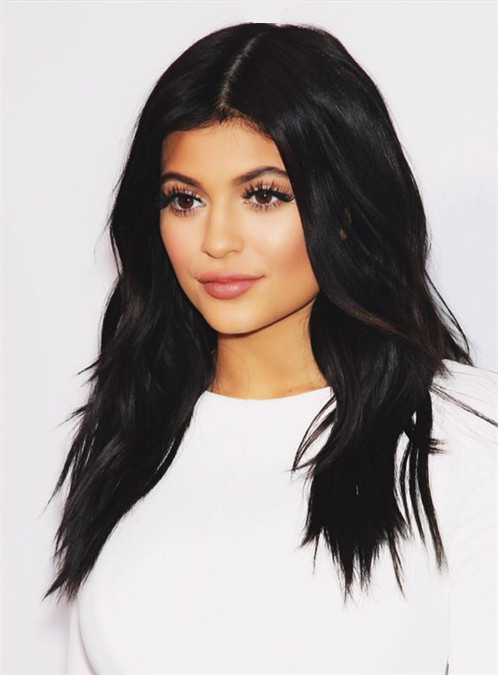 Kylie Jenner Long Wavy Lace Front Human Hair Wig 18 Inches