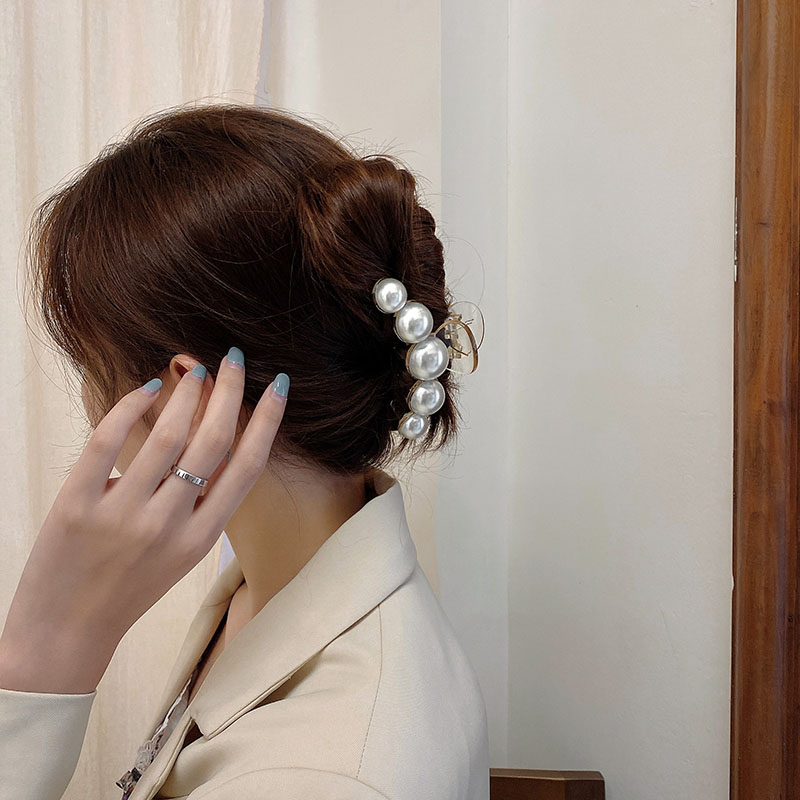 Korean Style Lady/Women's Pearl Inlaid Technic Pearl Hair Claw Hair Accessories