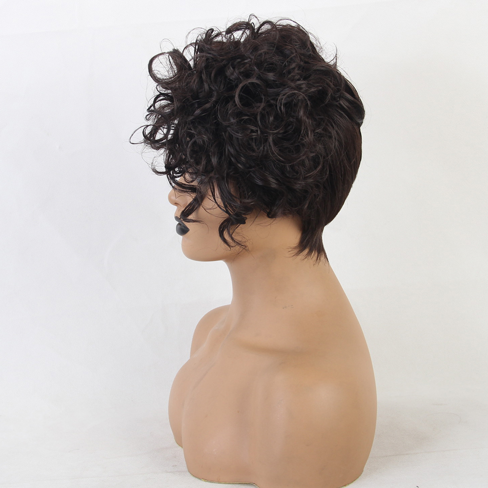 African American Wigs Boy Cut Synthetic Hair Women Wig 8 Inches-shop ...