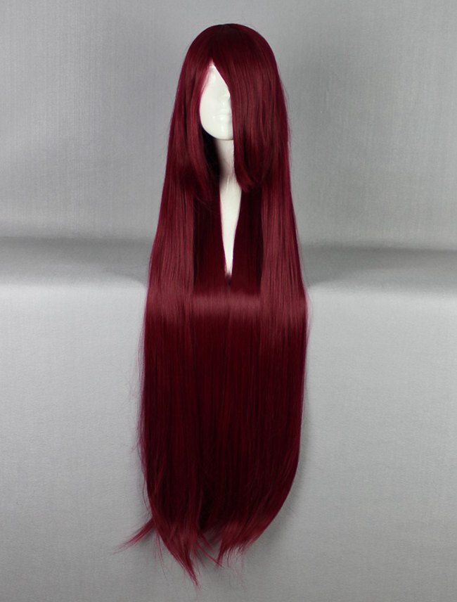 New Arrival Long Straight Dark Red Cosplay Wig 30 Inches