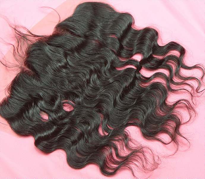 Natural Black Body Wave 100% Human Hair 13*4 Inches Lace Frontal Closure