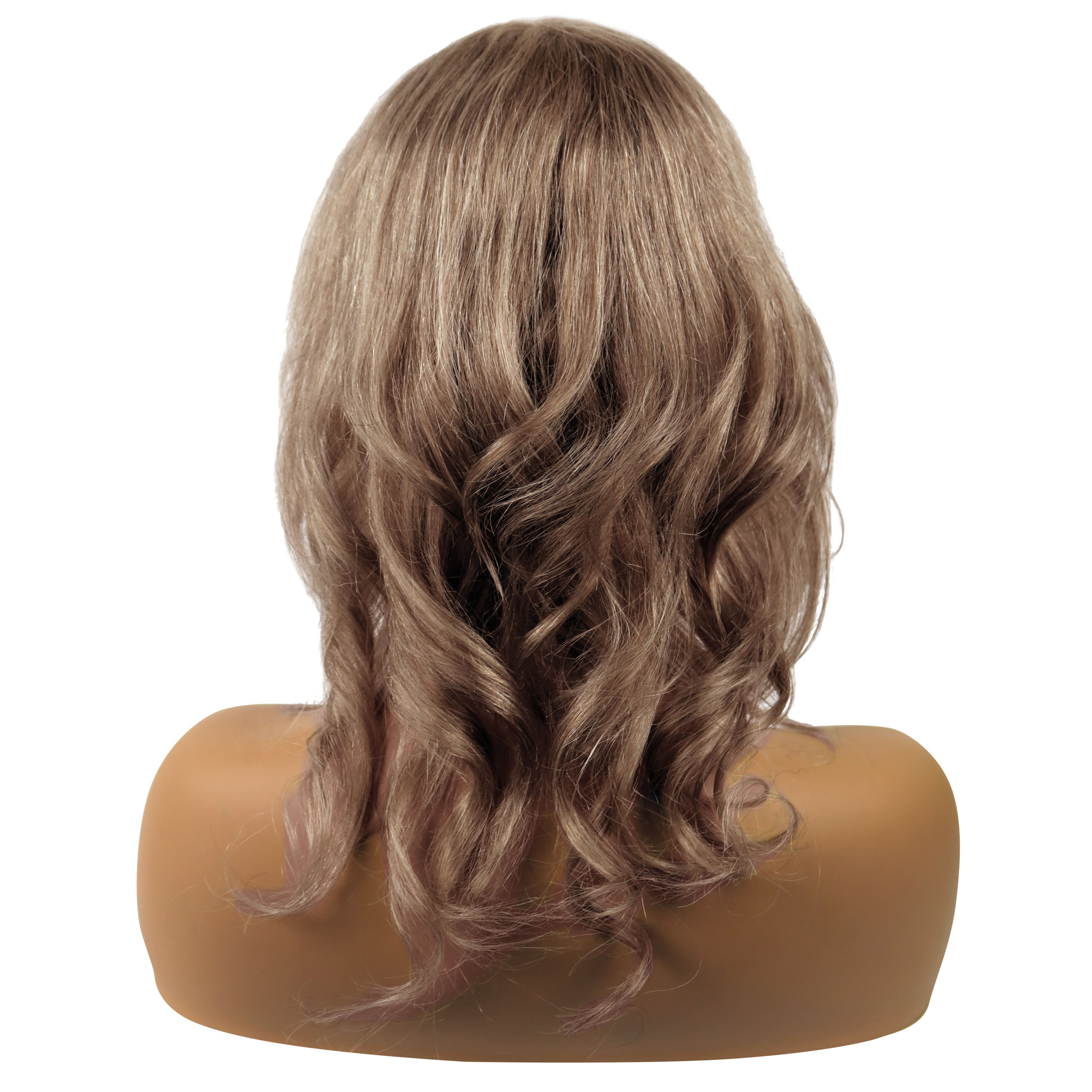 Jane Fonda Fluffy Medium Wavy Human Hair Capless Wigs 12 Inches