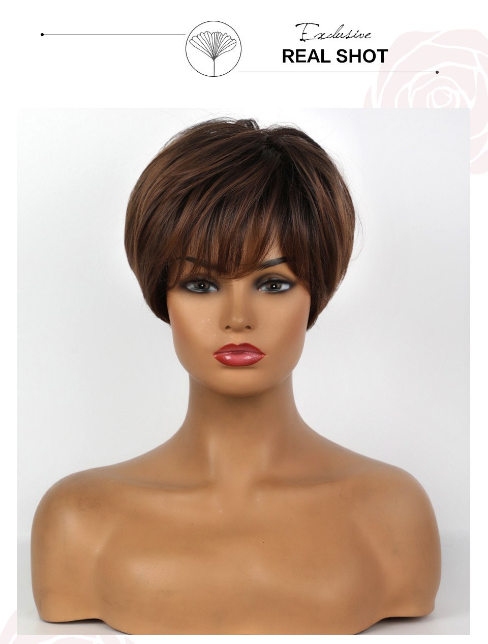 Boy Cut Hairstyle Short Synthetic Hair Natural Straight Women Wig 10 Inches