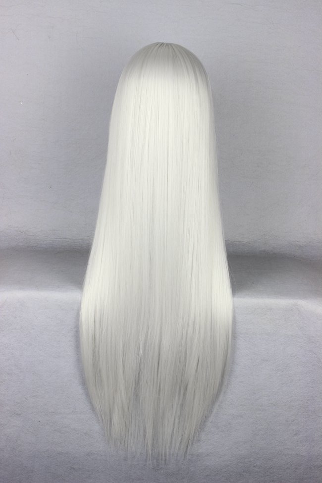 Conan Gin Hairstyle Long Straight Silver Cosplay Wigs 30 Inches