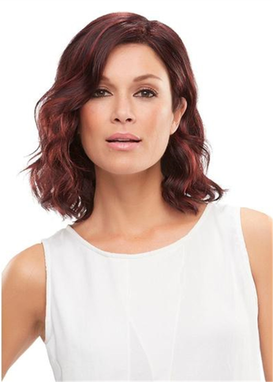 Shoulder Length Big Curly Side Swept Synthetic Hair Capless 12 Inches