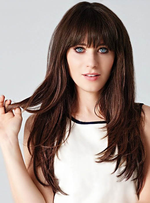 Zooey Long Straight Capless Human Hair Wigs 22 Inches