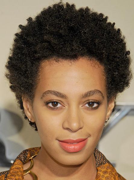 Solange Knowles Classic Afro Hairstyle Short Kinky Curly Hand Made Full Lace Wig 100% Real Human Hair