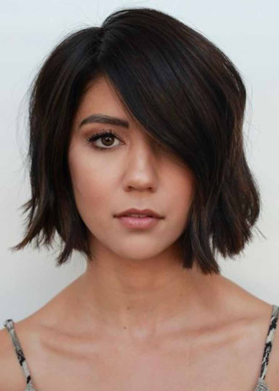 Short Bob Hairstyles Women's Side Part Bob Straight Synthetic Hair Capless Wigs 12Inch