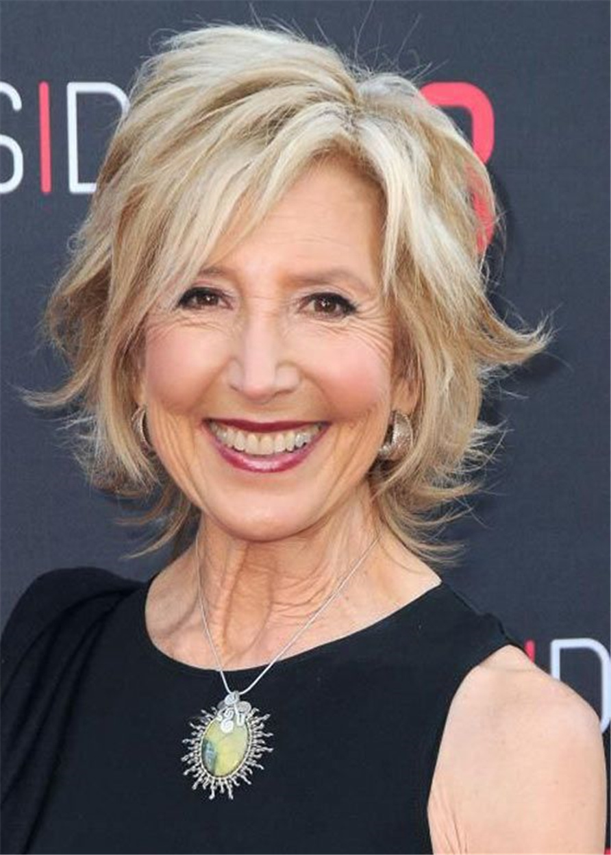 Short Voluminous Shag Hairstyles Wavy Human Hair With For Women Over 50