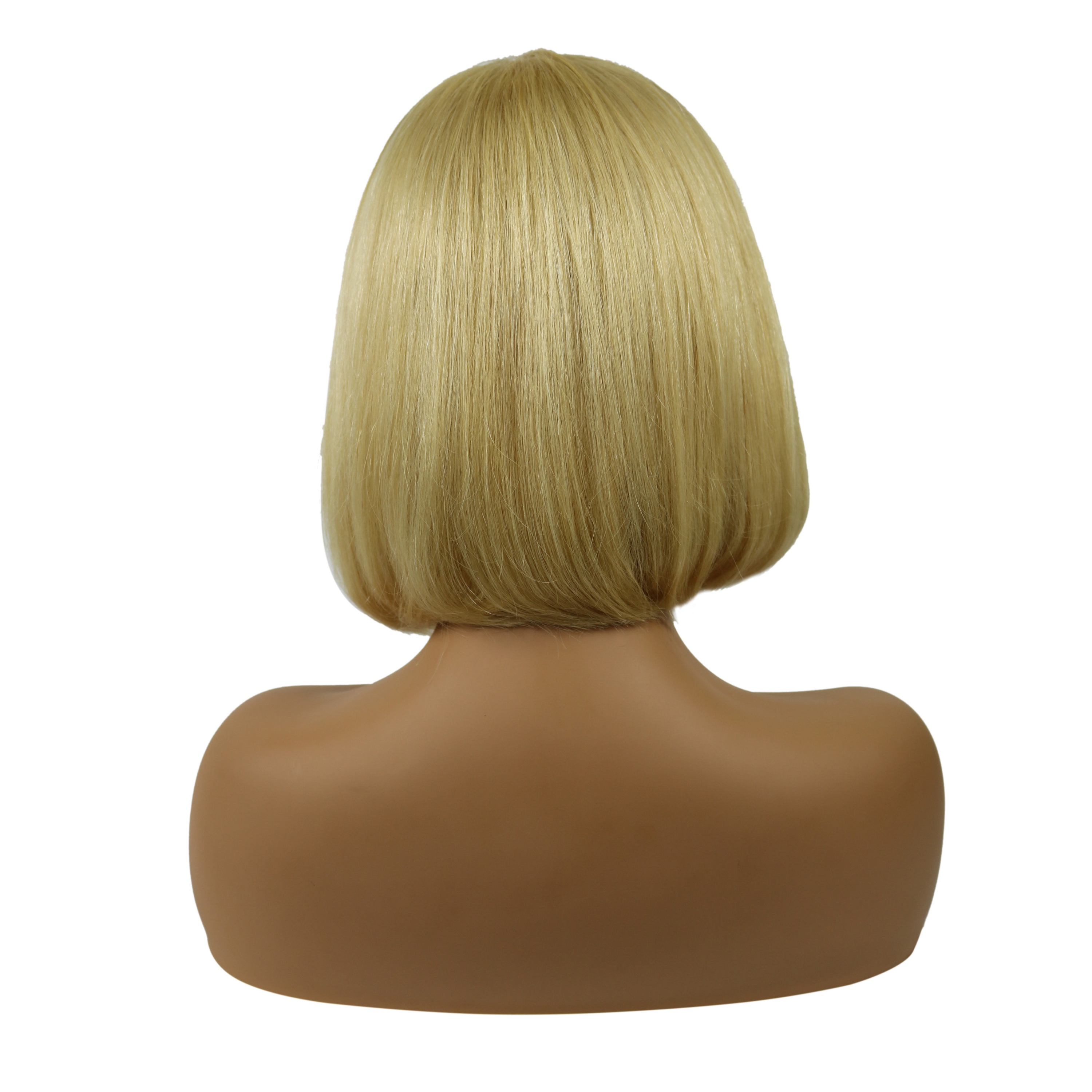 Short Straight Bob Hairstyle Side Swept Lace Front Human Hair Wigs 10 Inches