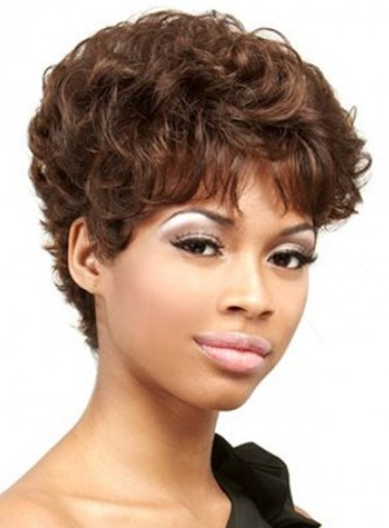Short Curly Black Women Human Hair Full Lace Wigs 6 Inches