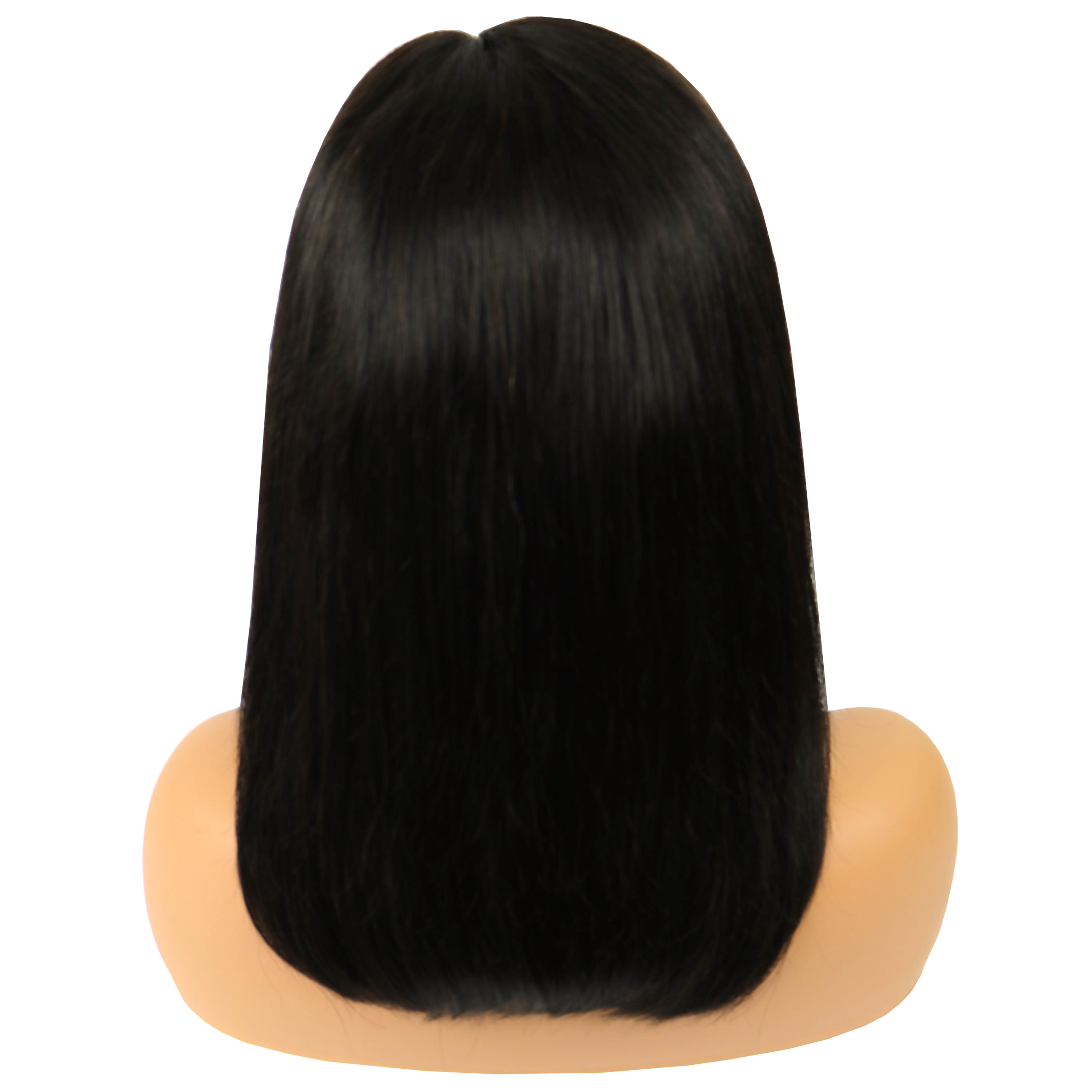 Mid-Length Straight Human Hair Lace Front Wigs 14 Inches