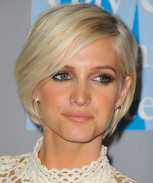 Elegant Amazing Ashlee Simpson's Hairstyle Short Straight Lace Wig 100% Human Hair 8 Inches
