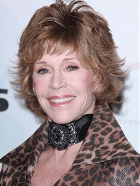 Wavy Layered Lace Front Heat Friendly Synthetic Hair Jane Fonda Wigs
