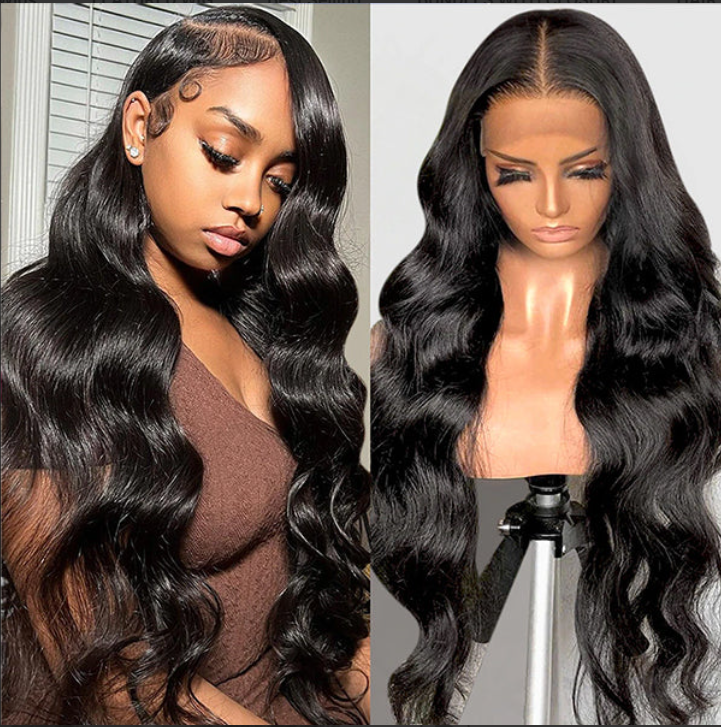 40 Inch Long 13x4 Glueless HD Transparent Lace Front Wigs Body Wave Human Hair Wigs