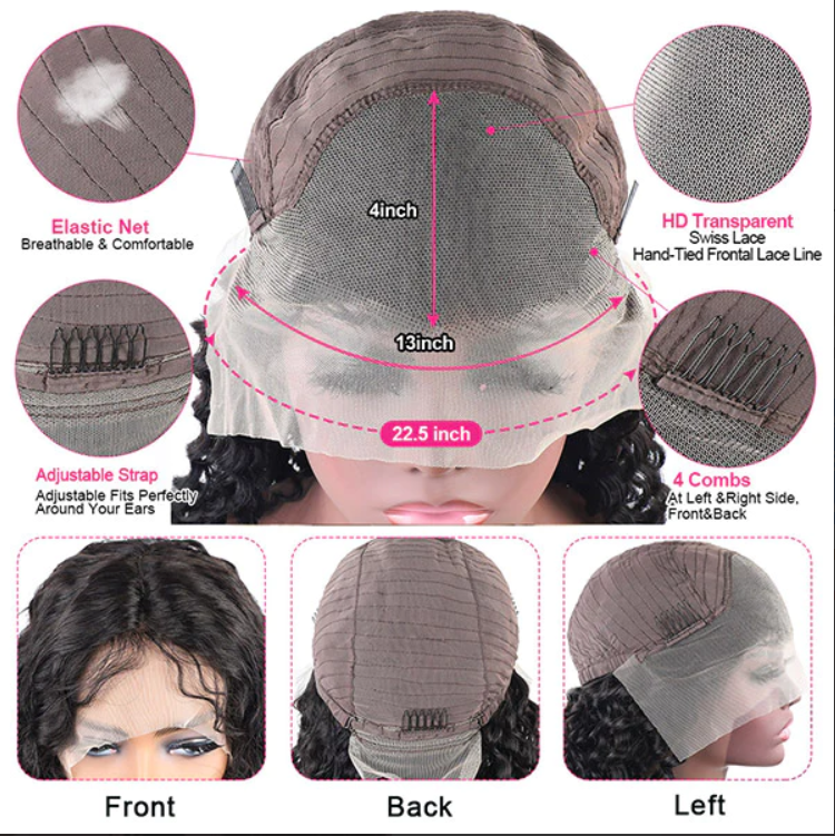 Glueless Lace Front Wigs Straight 13x4 HD Lace Frontal Wigs 30 Inch 250 Density Pre-Plucked Human Hair Wigs