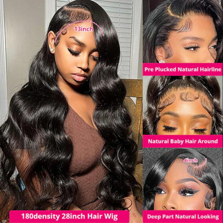 Glueless Lace Front Wigs Body Wave Wigs With Baby Hair 13x4 13x6 HD Transparent Lace Frontal Wig