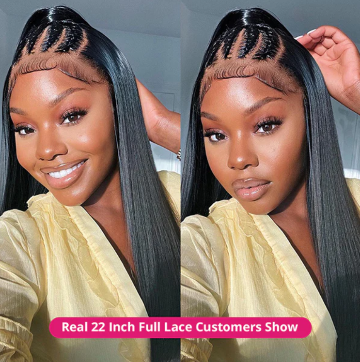 Glueless Full Lace Wigs Straight Human Hair Wigs HD Transparent Lace Frontal Wig