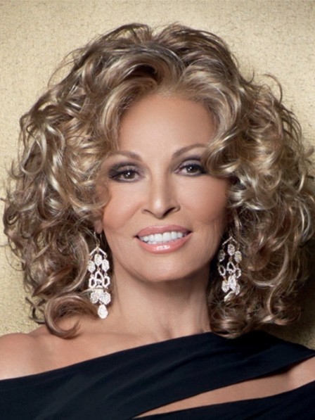 Raquel Welch Curly Lace Front Human Hair Wigs 16 Inches