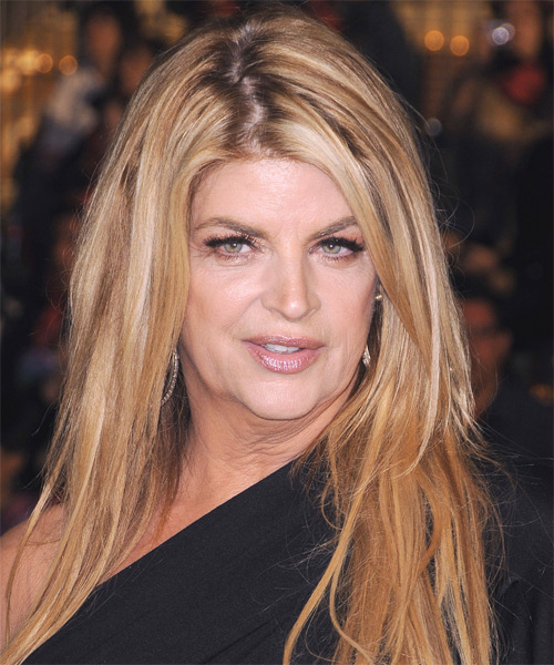 Kirstie Alley Wigs Long Straight Blonde Synthetic Wigs with Light Blonde Highlights 18 Inches