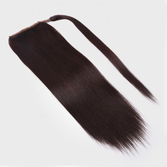 Clip In Ponytail Off Black Straight Human Hair Extension