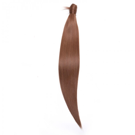 Clip In Ponytail Extension Chocolate Brown Straight Human Hair