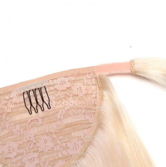 613 Blonde Straight Clip In Ponytail Extension Human Hair