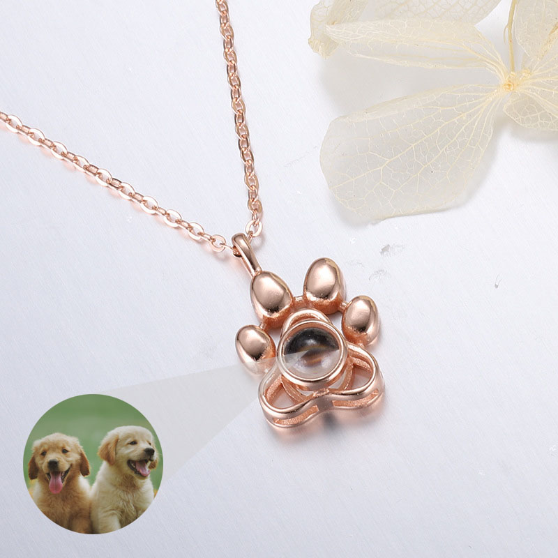 Personalized Photo Projection Necklace - Cute Pet Paw