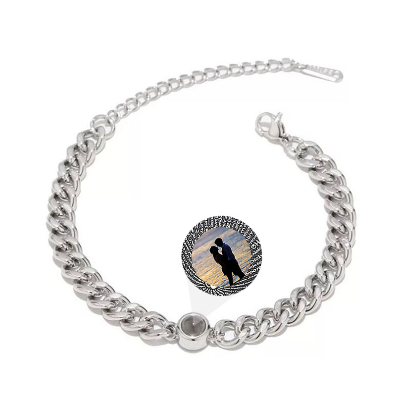 Personalized Photo Projection Bracelets-Titanium Steel Chain