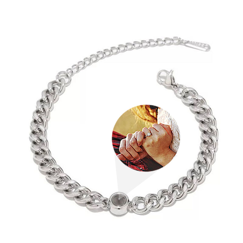 Personalized Photo Projection Bracelets-Titanium Steel Chain