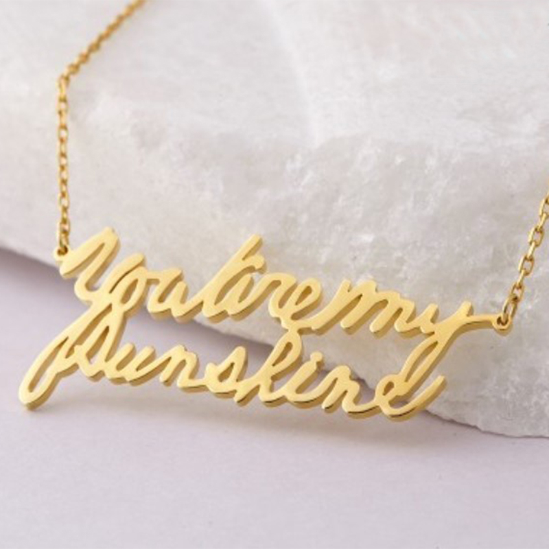 Handwriting Name Necklace-Gift For Women-Personal Handwriting Necklace - Large