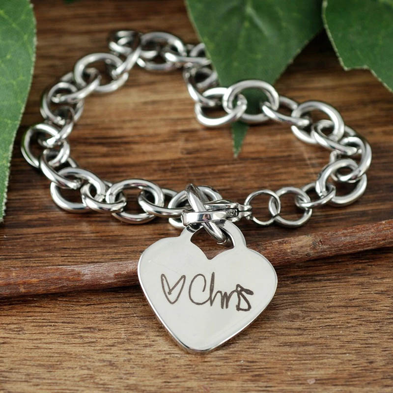 Personalized Handwriting Bracelet Chain Link