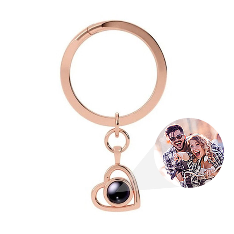 Personalized Photo Projection Keychain-Heart Shape