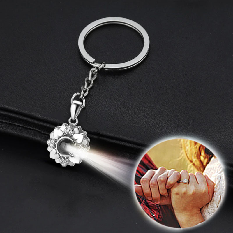 Personalized Photo Projection Keychain-Sunflower
