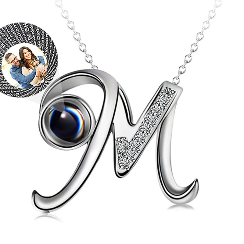Sterling Silver Personalized Photo Projection Necklace-Mom