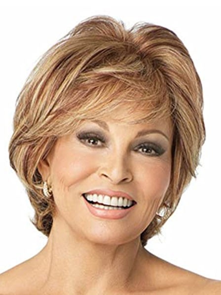 Natural Short Straight Raquel Welch Wigs 100 Human Hair Wigs 