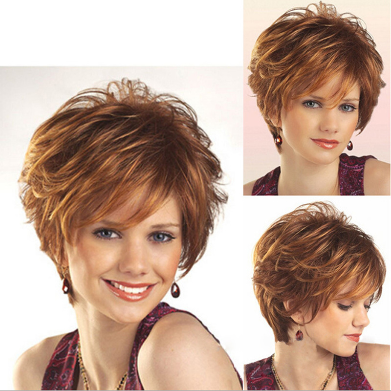 Short Layered Hairstyle Straight Synthetic Hair Wig 8 Inch