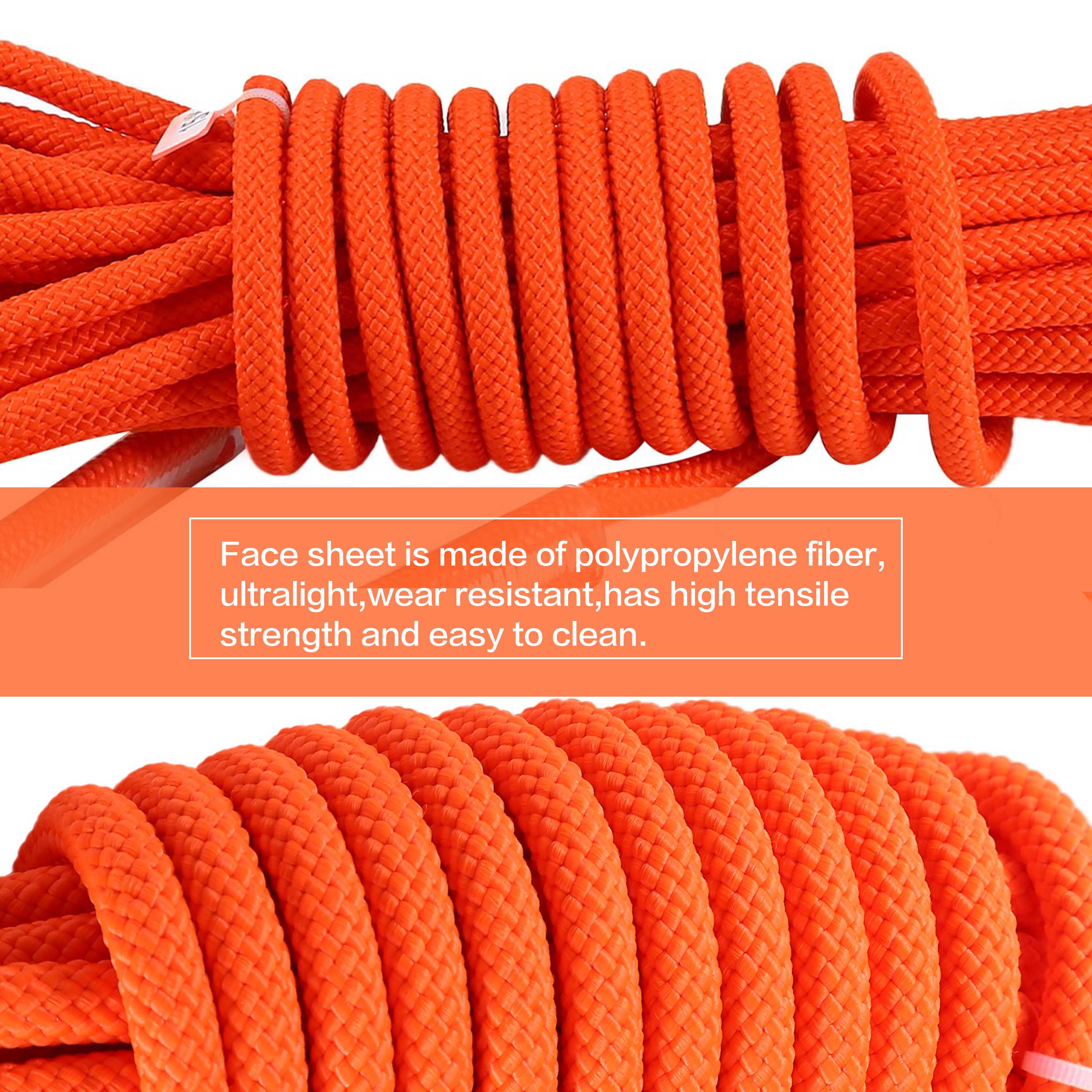 /30M Camping Hiking Rope 64ft ,for Outdoor Escape Rope ,9KN /15M with Hooks,Diameter 8mm 98ft Fire Rescue Parachute Safety Durable 900kg 32ft 49ft /20M Outdoor Rock Climbing Rope 10M 0.03ft